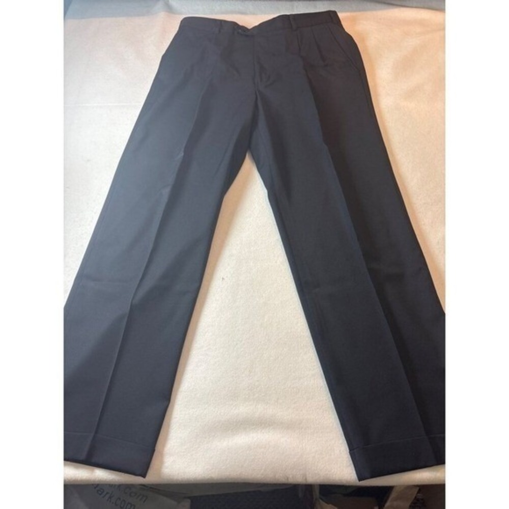 Brooks Brothers Black Pleated Dress Pants Mens Trousers Size 42x36